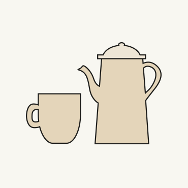 Zeichnung einer Kaffee-Service