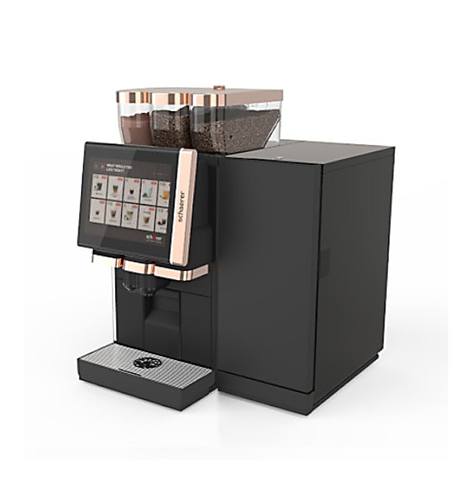 Bevero Kaffeevollautomat Schaerer Coffee Soul auf dem weißen Hintergrund Seitenansicht